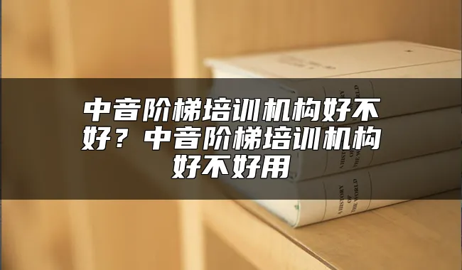 中音阶梯培训机构好不好？中音阶梯培训机构好不好用