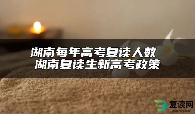 湖南每年高考复读人数 湖南复读生新高考政策