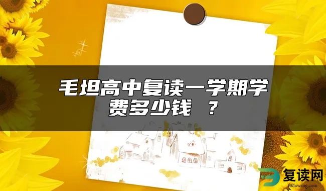 毛坦高中复读一学期学费多少钱 ？