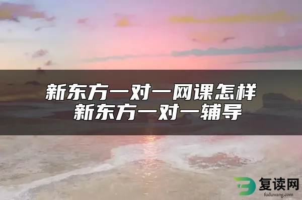 新东方一对一网课怎样 新东方一对一辅导