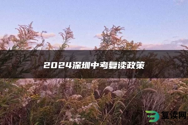 2024深圳中考复读政策