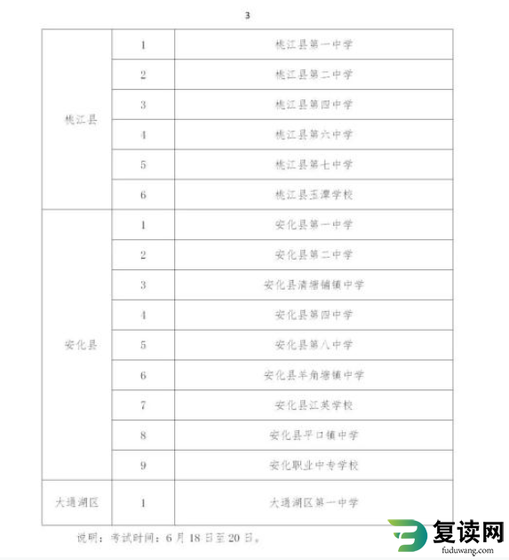 2024年益阳中考考场考点设置安排