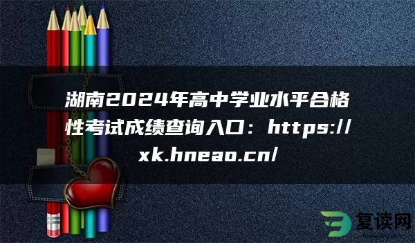 湖南2024年高中学业水平合格性考试成绩查询入口：https://xk.hneao.cn/