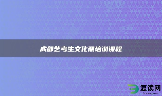 成都艺考生文化课培训课程